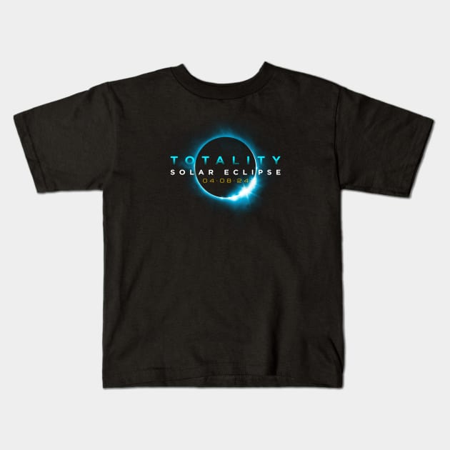 North American Total Solar Eclipse 2024 Totality 04.08.24 graphic Kids T-Shirt by Vector Deluxe